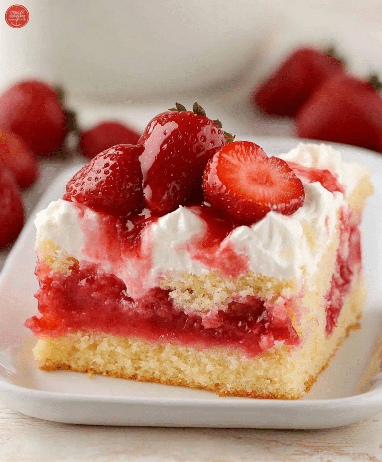Strawberry Shortcake Sheet Cake Recipe - Savory Kitchen Stories