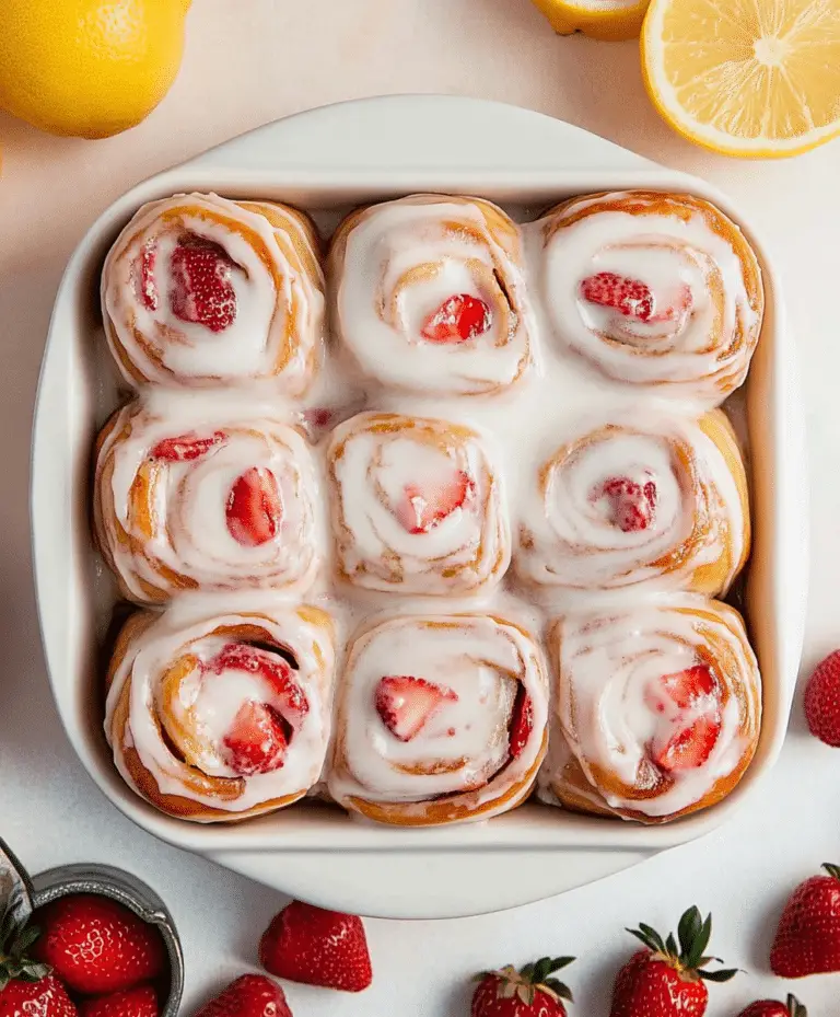 Strawberry Rolls With Lemon Icing Recipe