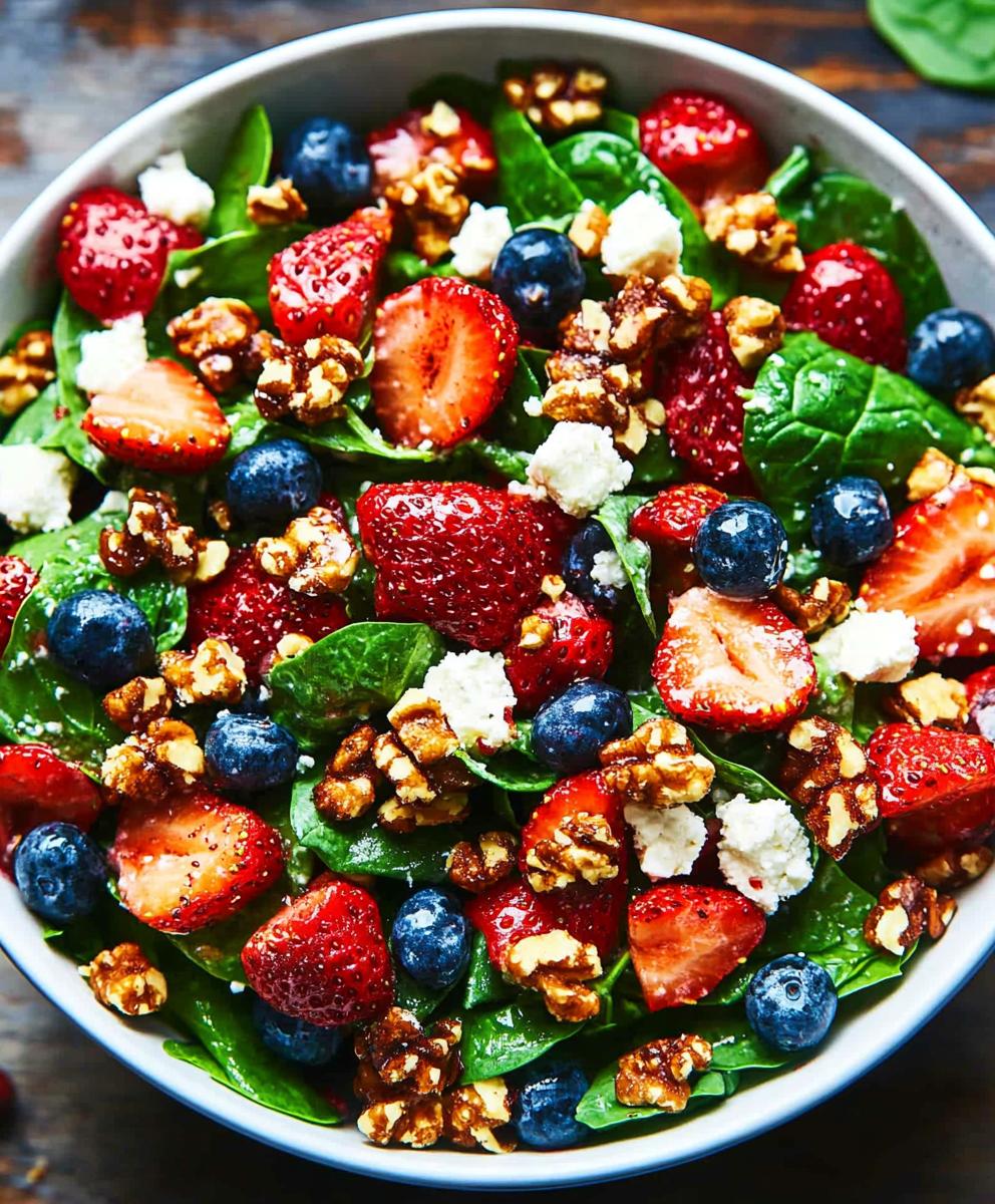 15-minute Strawberry Spinach Salad Recipe