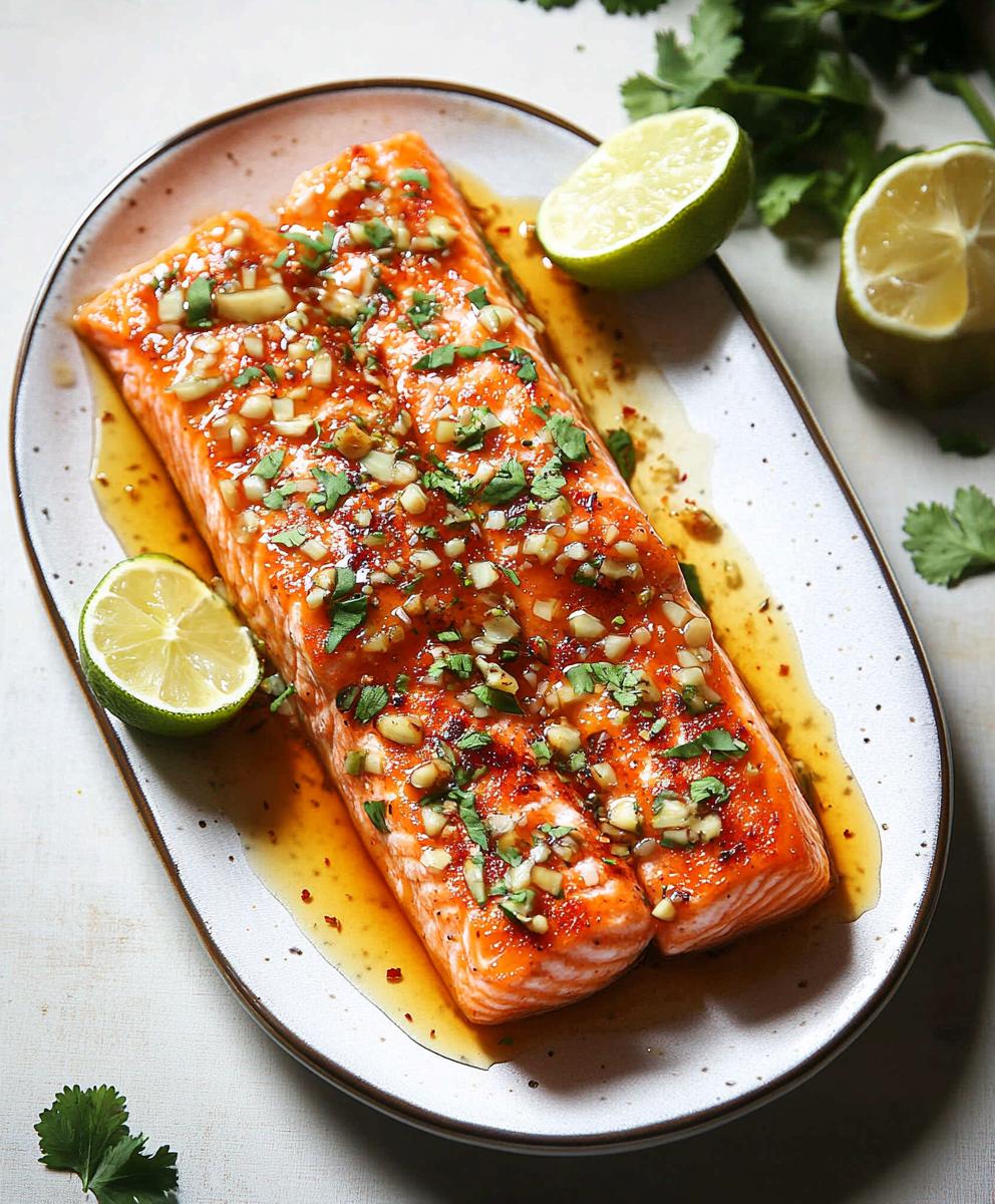Baked Salmon With Garlic Butter And Honey Glaze Recipe
