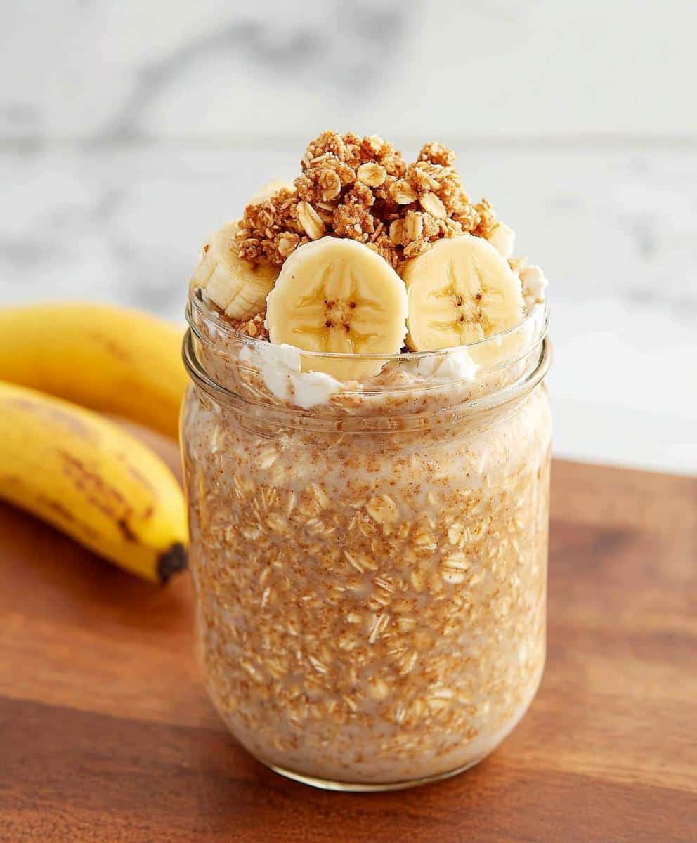 Banana Bread Overnight Oats Recipe