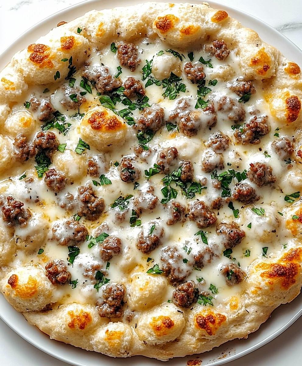 Biscuits And Sausage Gravy Breakfast Pizza Recipe