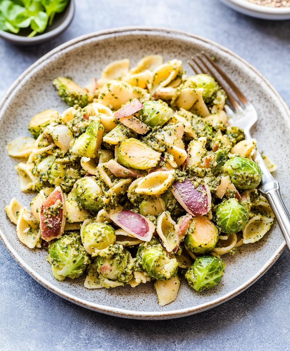 Brussels Sprouts And Pesto Pasta Recipe