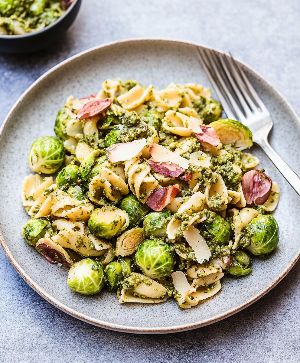 Brussels Sprouts And Pesto Pasta Recipe