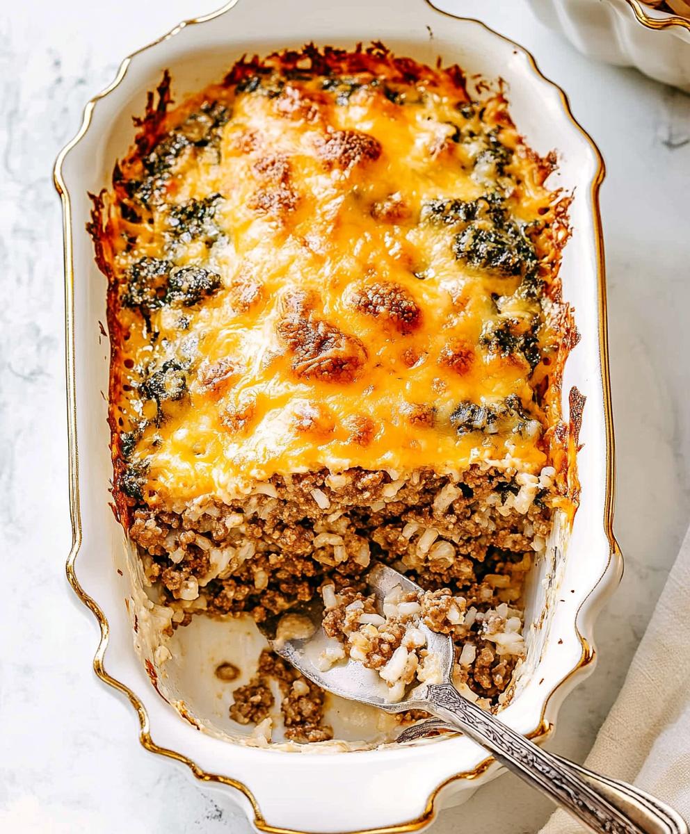 Cheesy Ground Beef And Rice Casserole Recipe