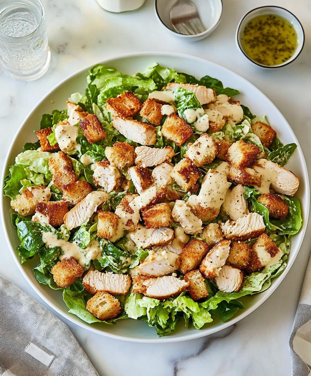 Chicken Caesar Salad With Homemade Croutons Recipe