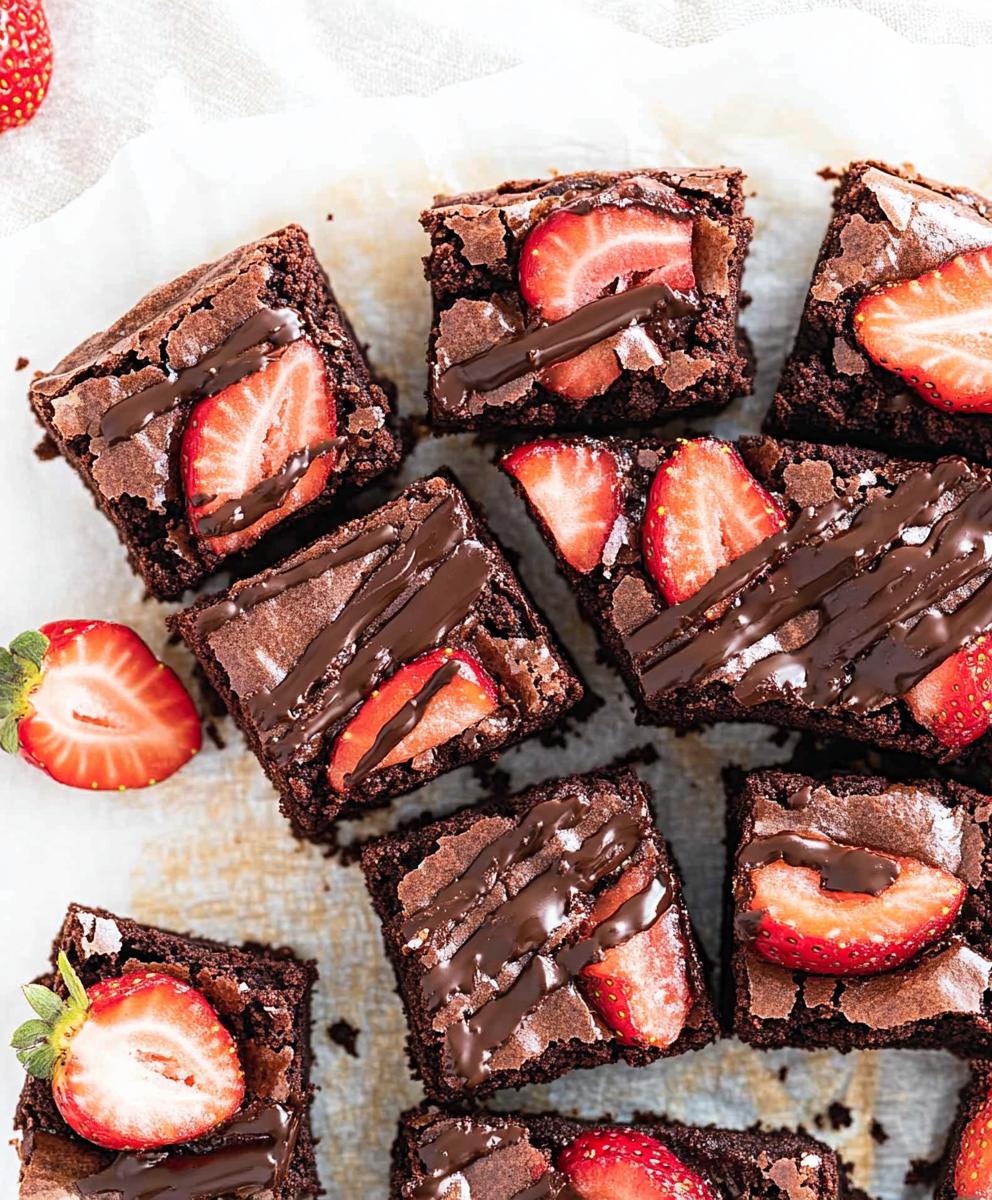 Chocolate Covered Strawberry Brownies Recipe