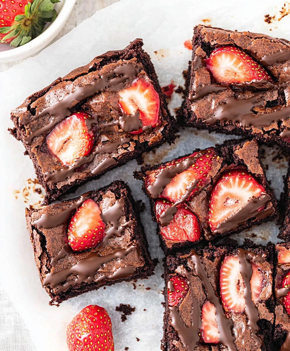 Chocolate Covered Strawberry Brownies Recipe
