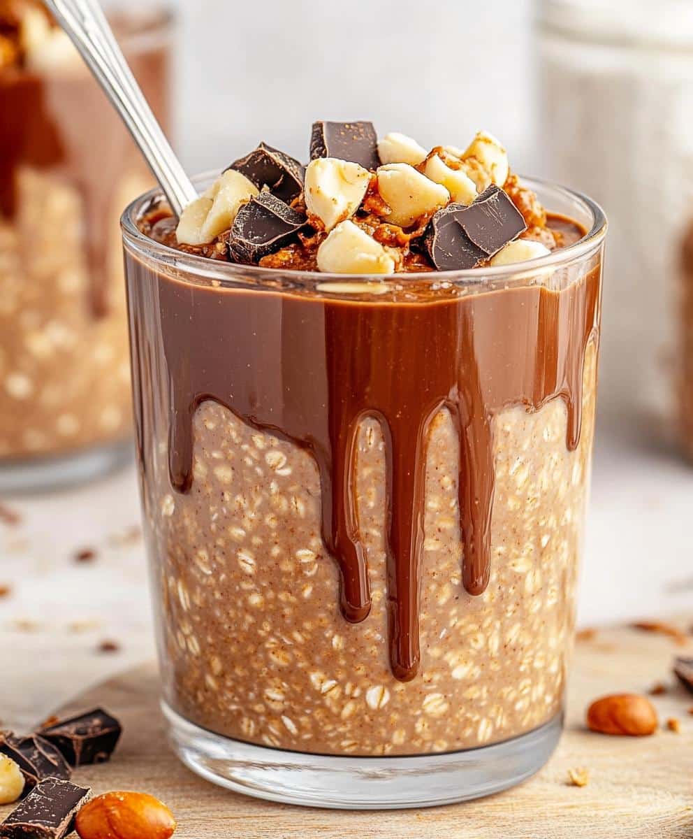 Chocolate Peanut Butter Overnight Oats Recipe