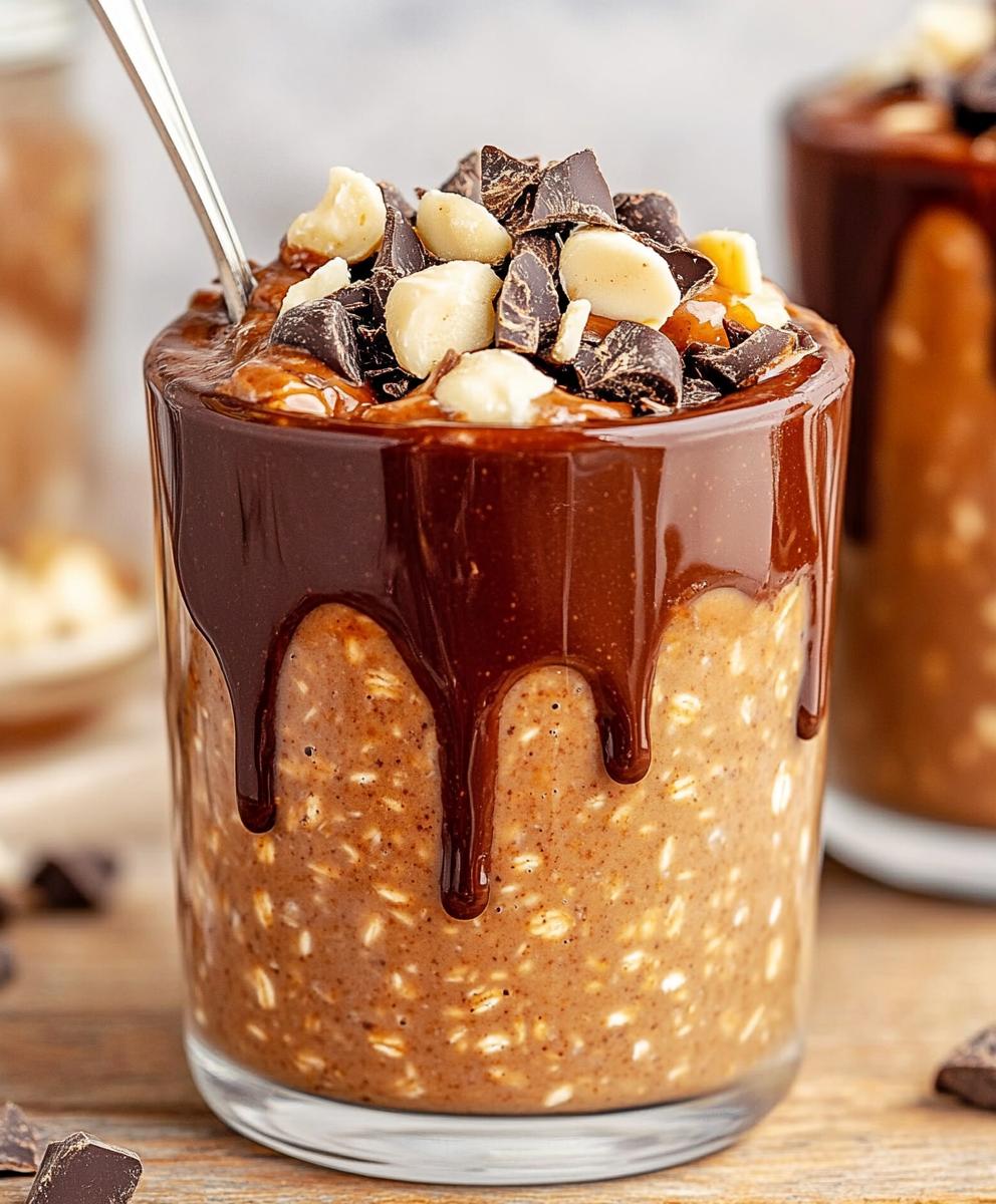Chocolate Peanut Butter Overnight Oats Recipe