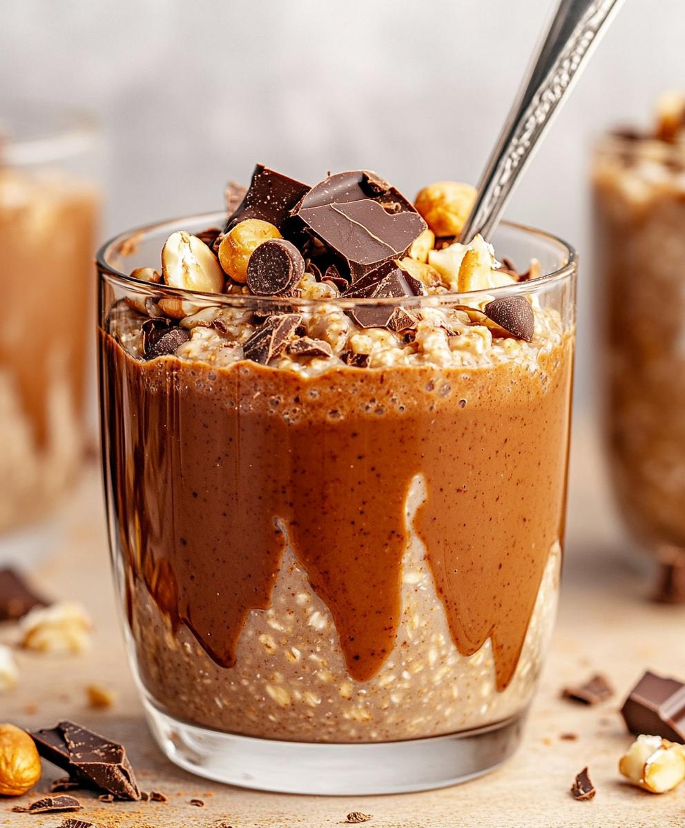 Chocolate Peanut Butter Overnight Oats Recipe