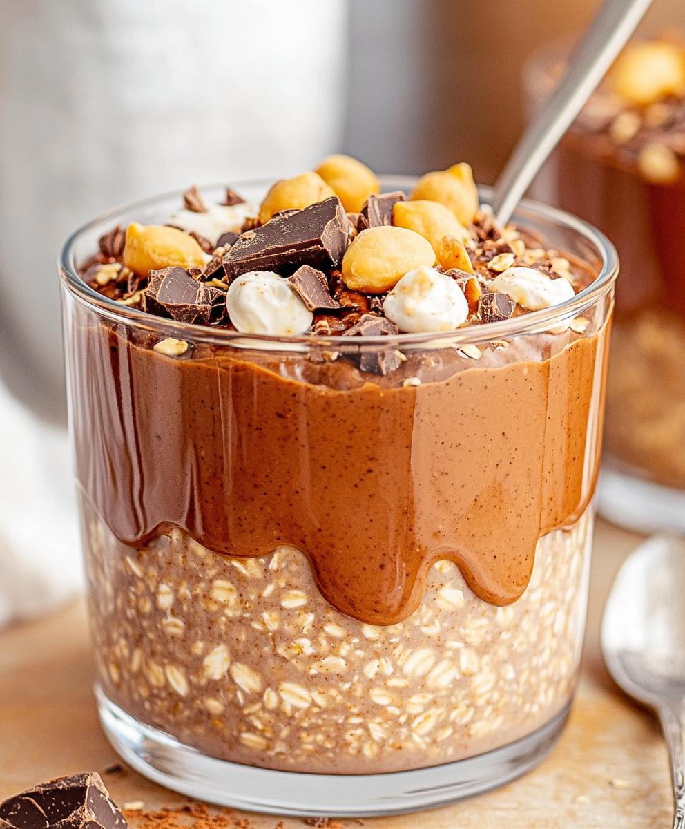 Chocolate Peanut Butter Overnight Oats Recipe