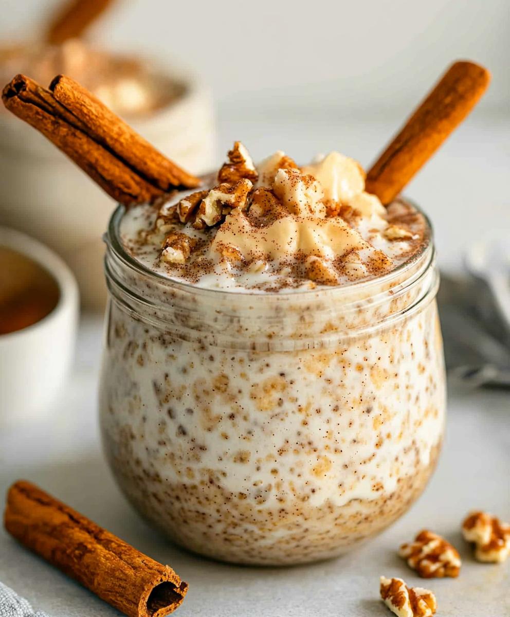 Cinnamon Roll Overnight Oats Recipe