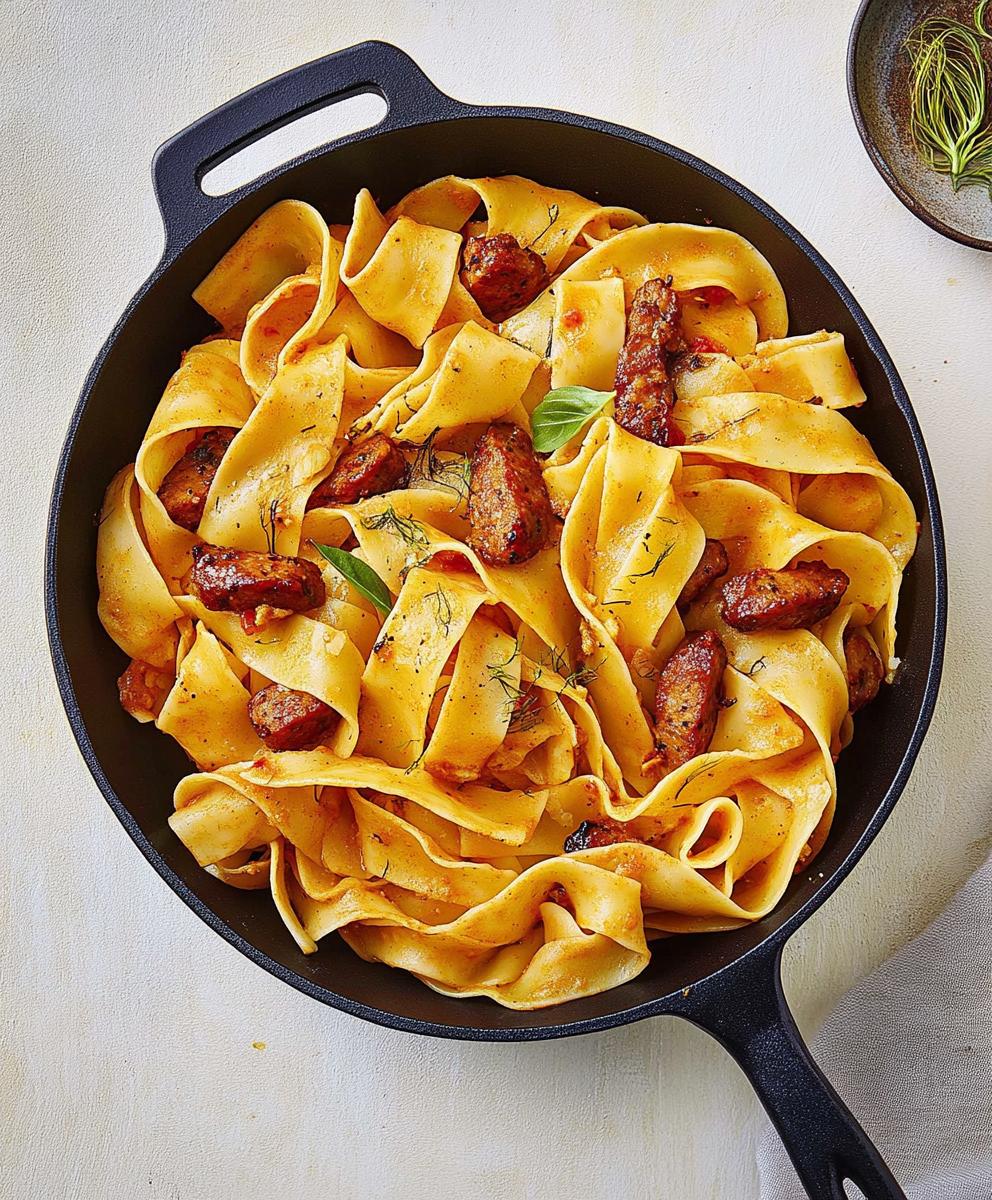 Creamy Calabrian Chili Pappardelle With Sausage & Fennel Recipe