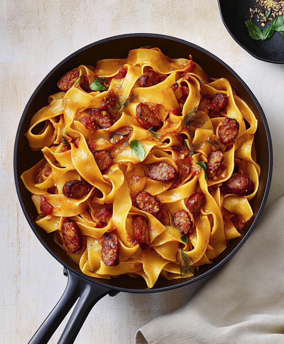 Creamy Calabrian Chili Pappardelle With Sausage & Fennel Recipe