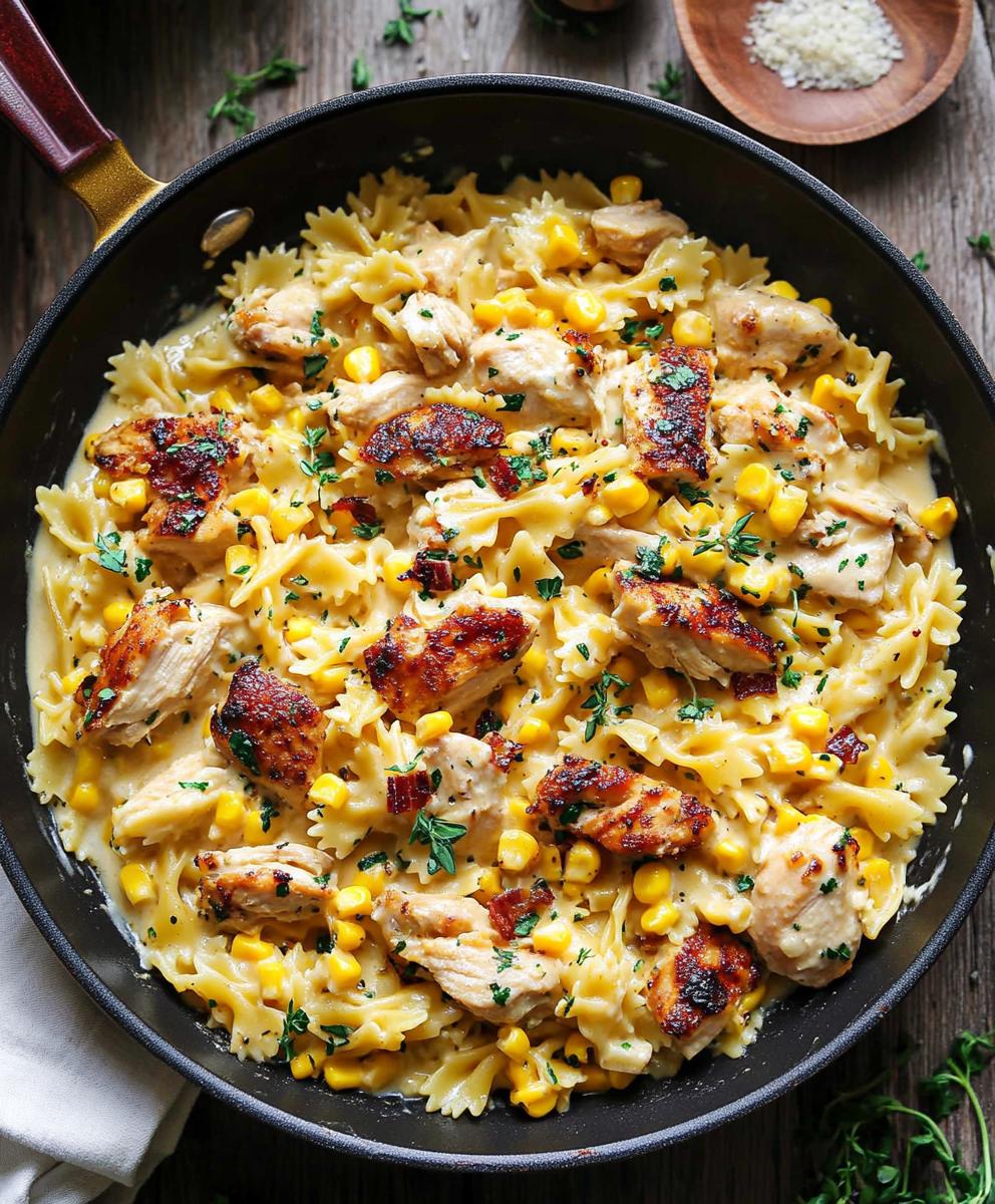 Creamy Chicken And Corn Pasta Recipe
