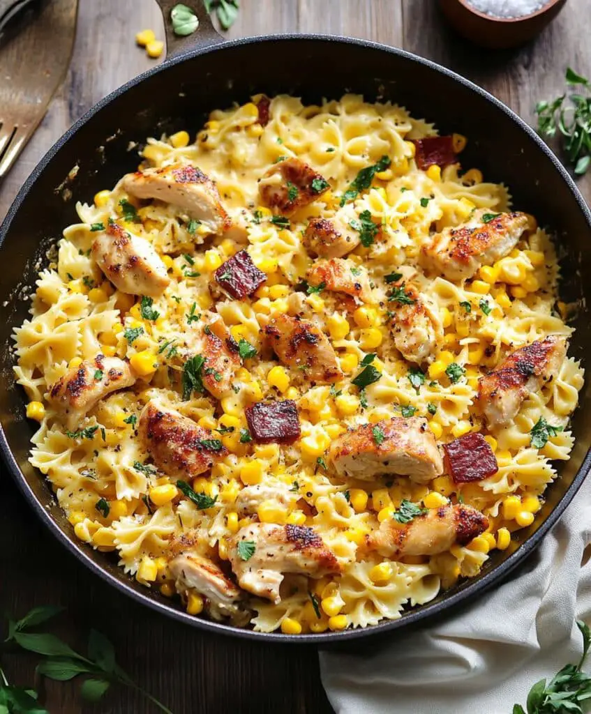 Creamy Chicken And Corn Pasta Recipe