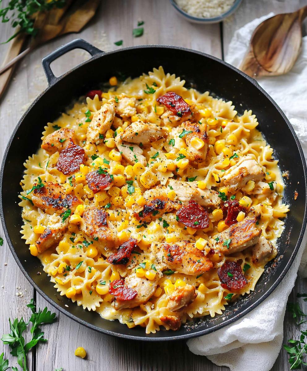 Creamy Chicken And Corn Pasta Recipe