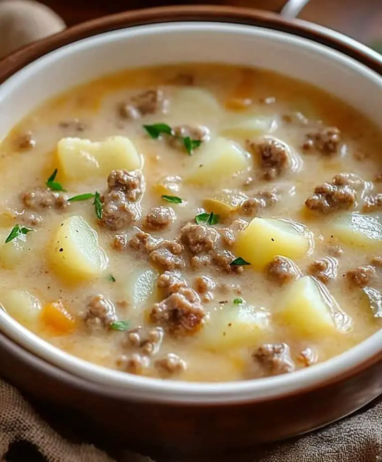 Creamy Potato & Hamburger Soup Recipe
