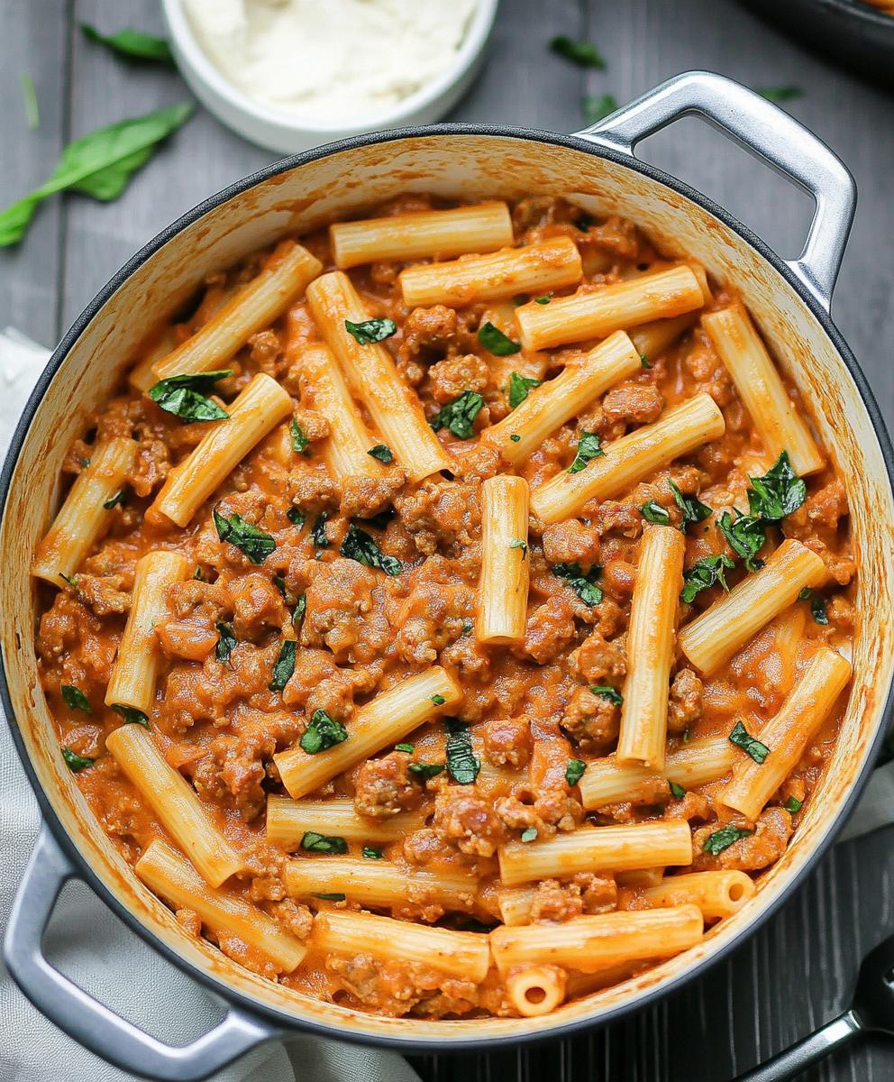 Creamy Sausage Rigatoni Recipe