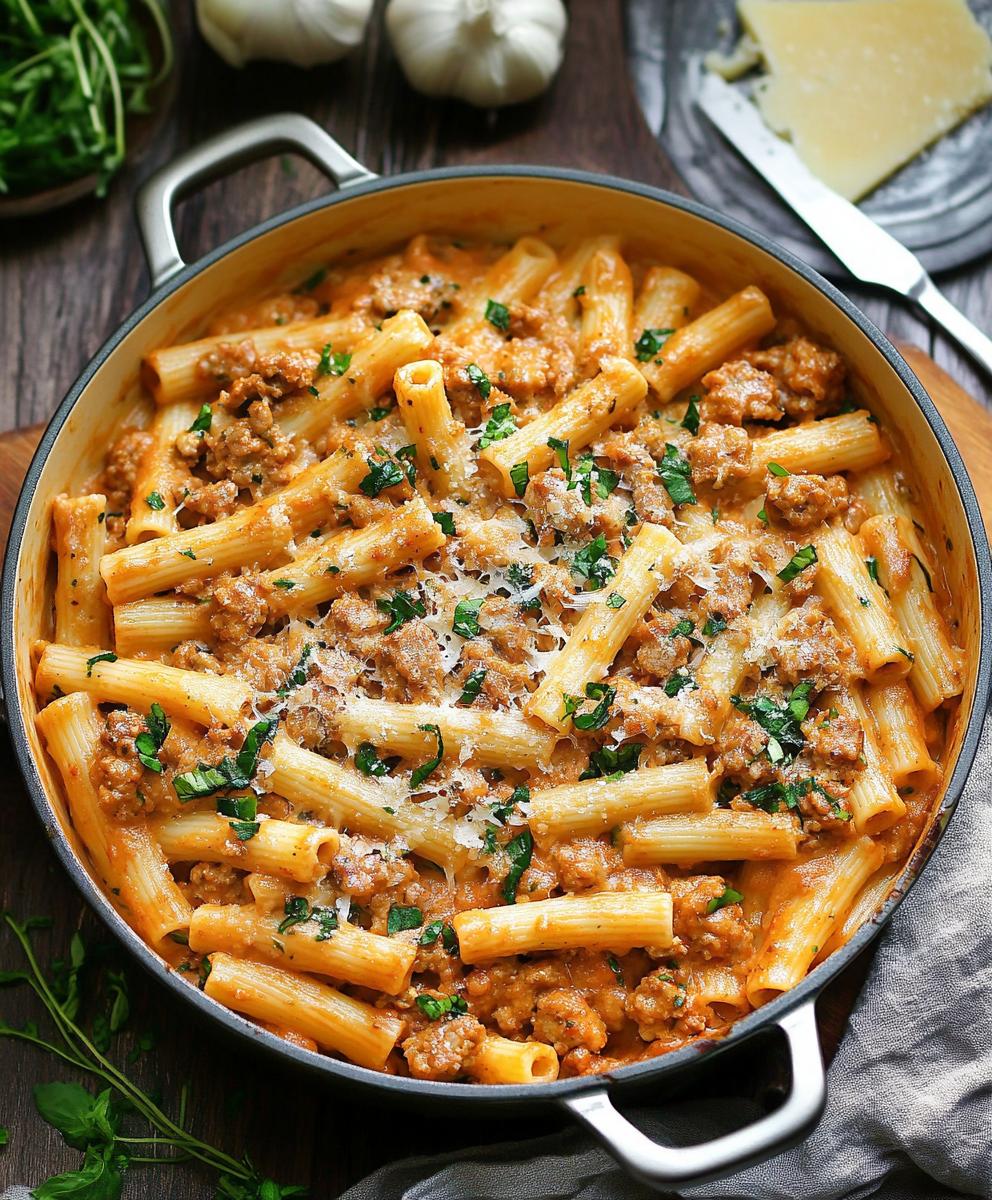 Creamy Sausage Rigatoni Recipe