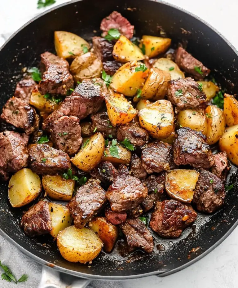 Garlic Butter Steak Bites And Potatoes Recipe