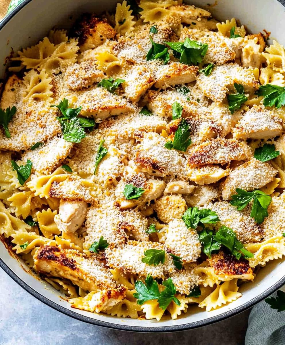 Garlic Parmesan Chicken Pasta Bake Recipe