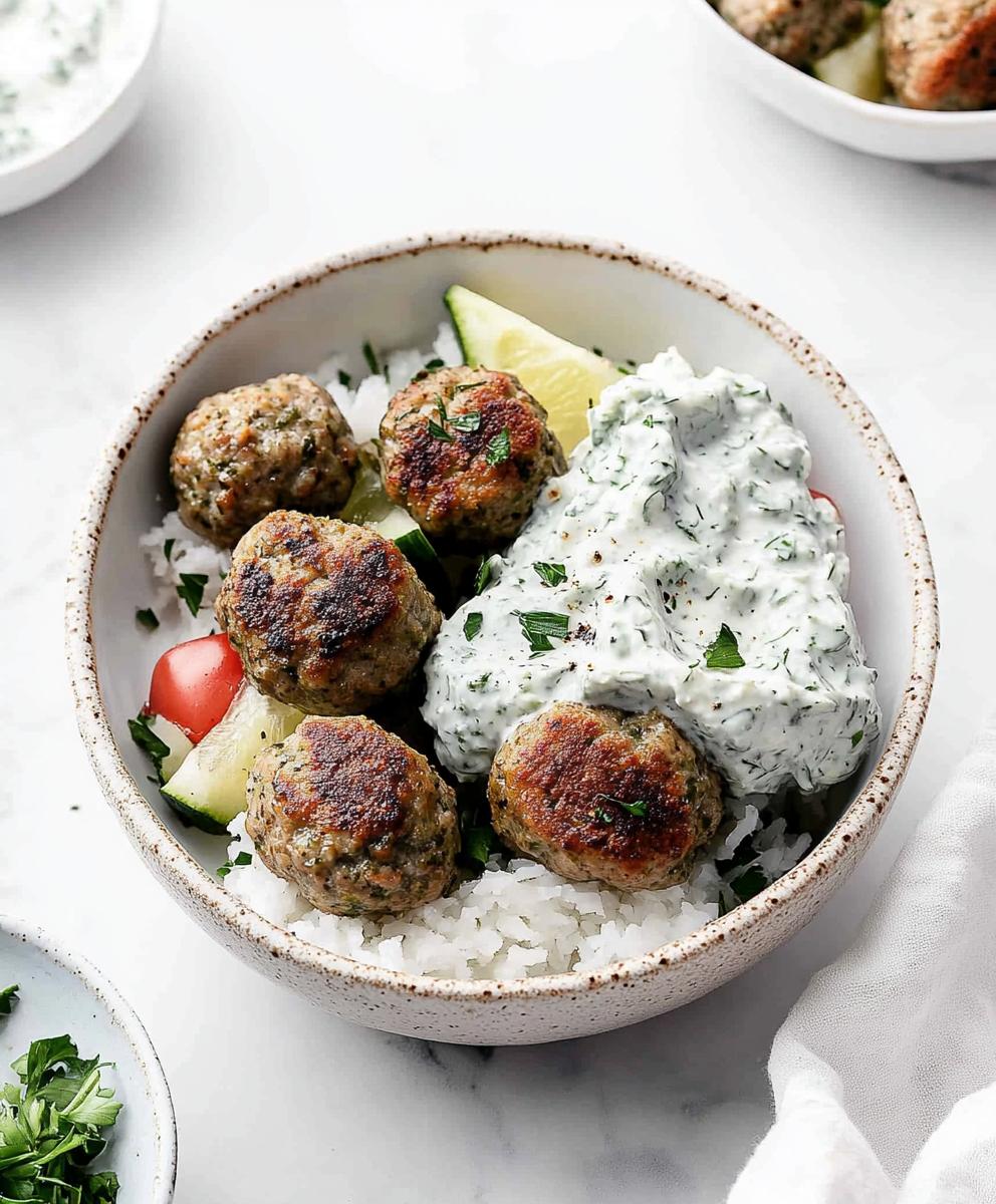 Greek Turkey Meatballs With Tzatziki Recipe