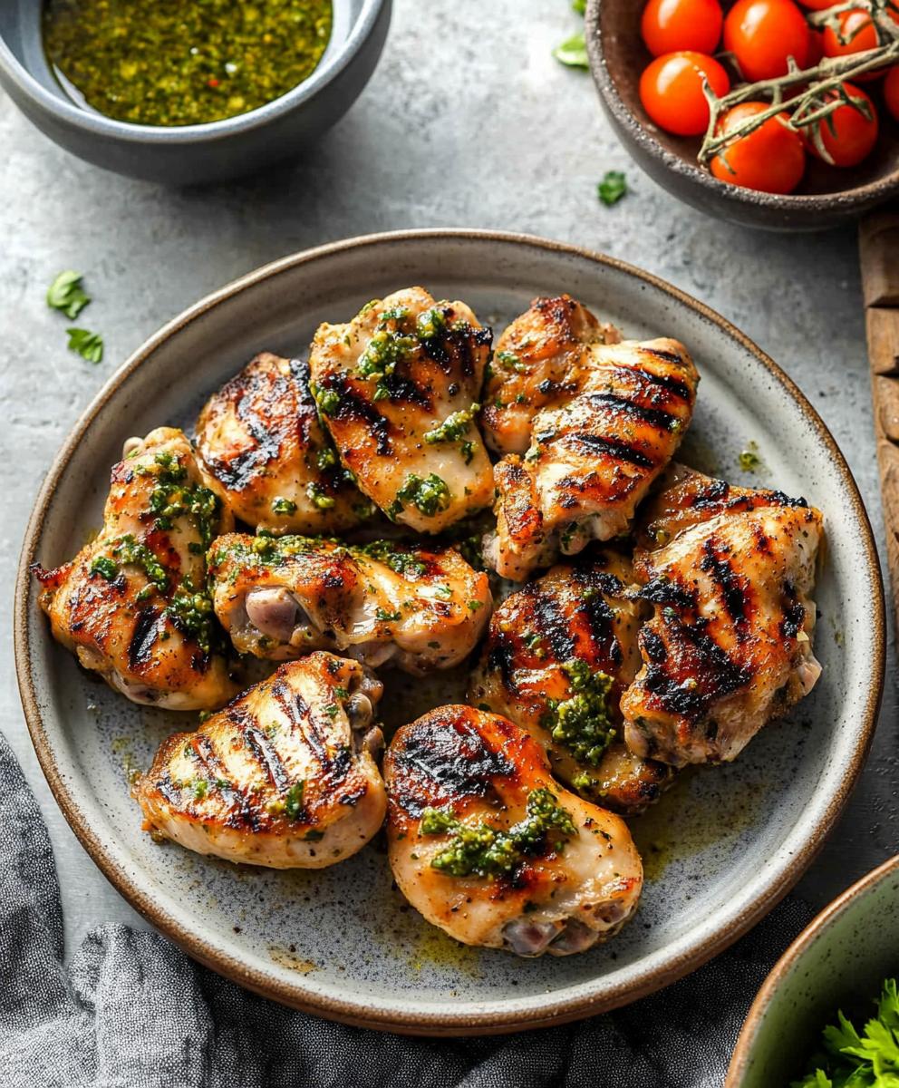 Grilled Chicken Thighs With Chimichurri Recipe