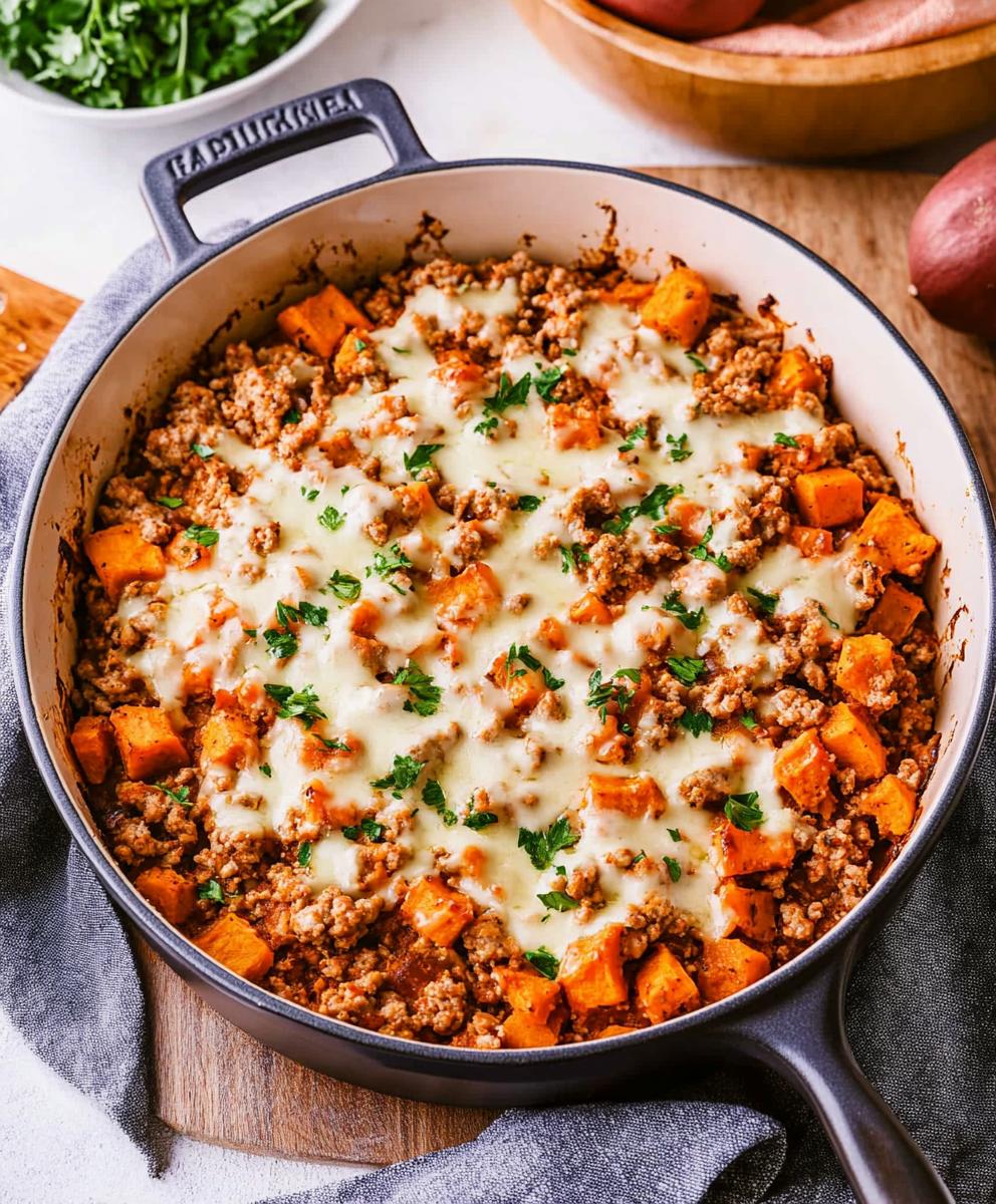 Ground Turkey Sweet Potato Bake Recipe