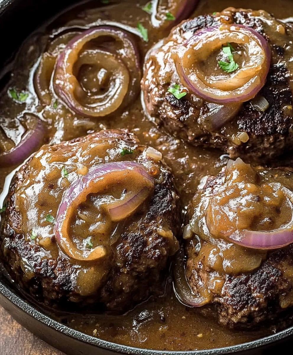 Hamburger Steak With Onion Gravy Recipe