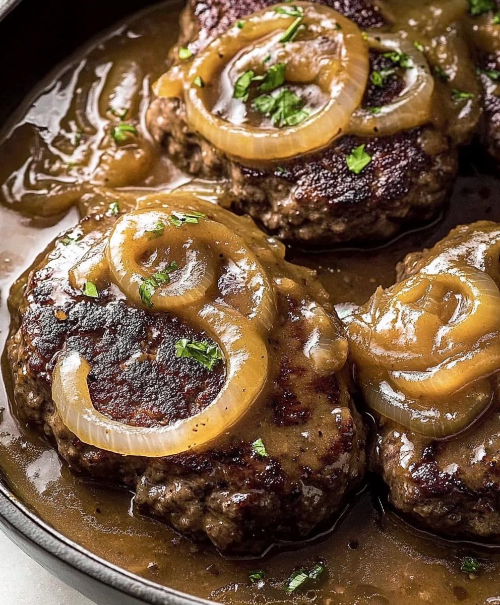 Hamburger Steak With Onion Gravy Recipe