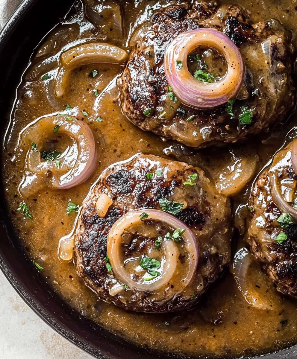 Hamburger Steak With Onion Gravy Recipe