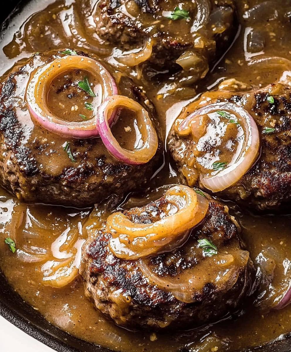 Hamburger Steak With Onion Gravy Recipe