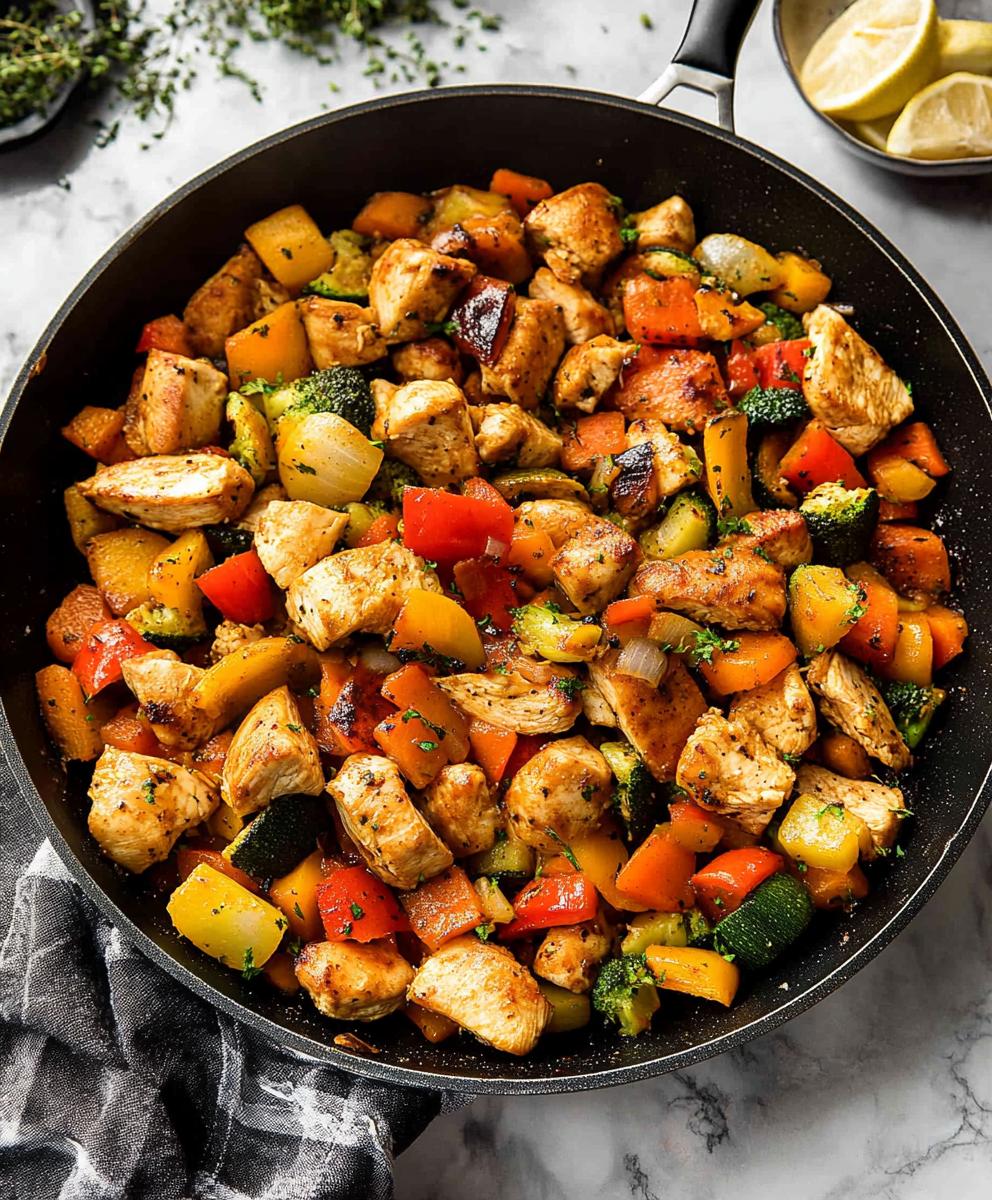 Healthy Chicken And Vegetables Skillet Recipe