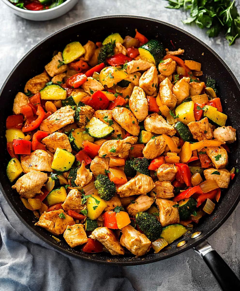 Healthy Chicken And Vegetables Skillet Recipe