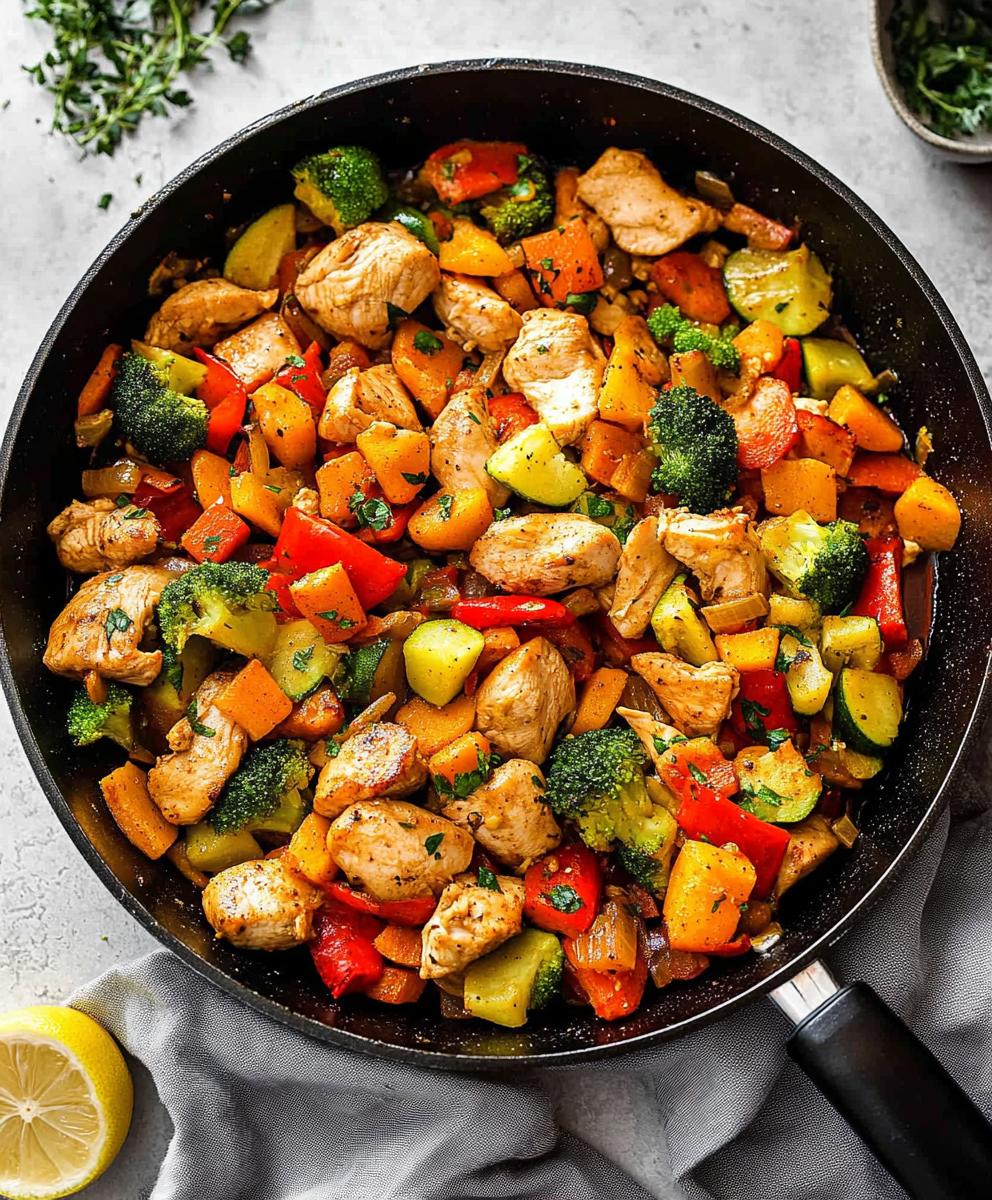 Healthy Chicken And Vegetables Skillet Recipe