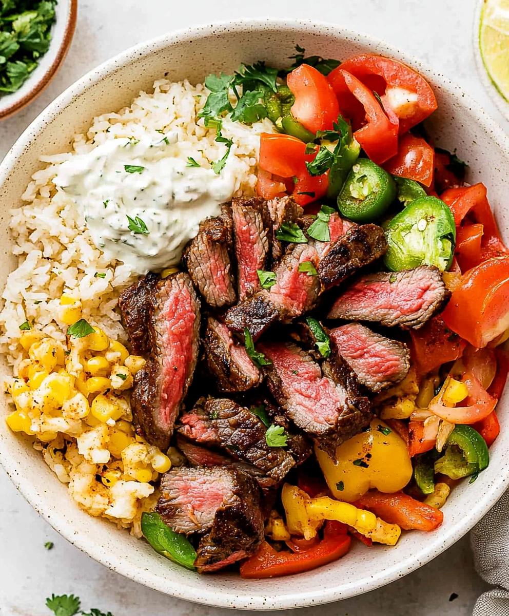 High Protein Steak Fajita Bowl Recipe