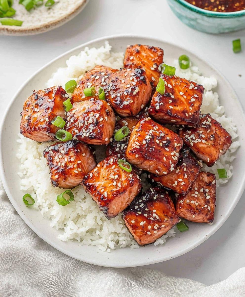 Honey Garlic Salmon Bites Recipe