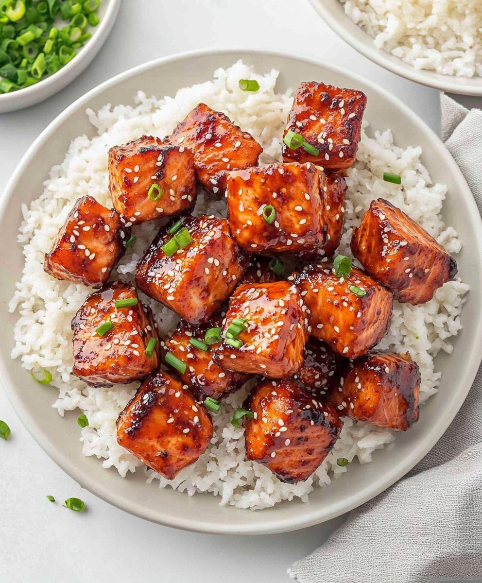 Honey Garlic Salmon Bites Recipe