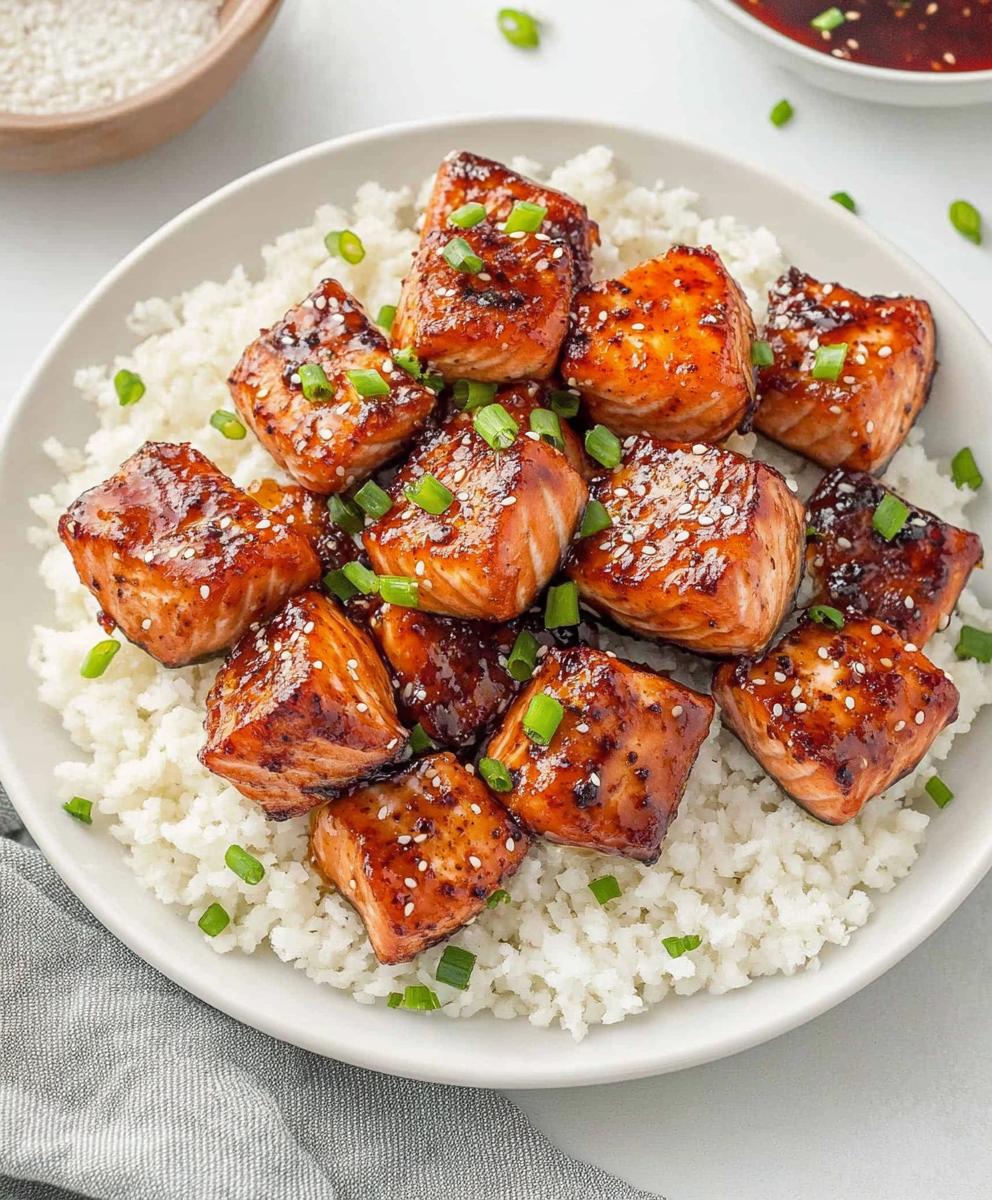 Honey Garlic Salmon Bites Recipe