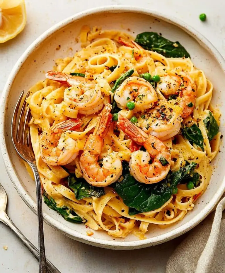 Lemon Garlic Shrimp Pasta With Spinach Recipe