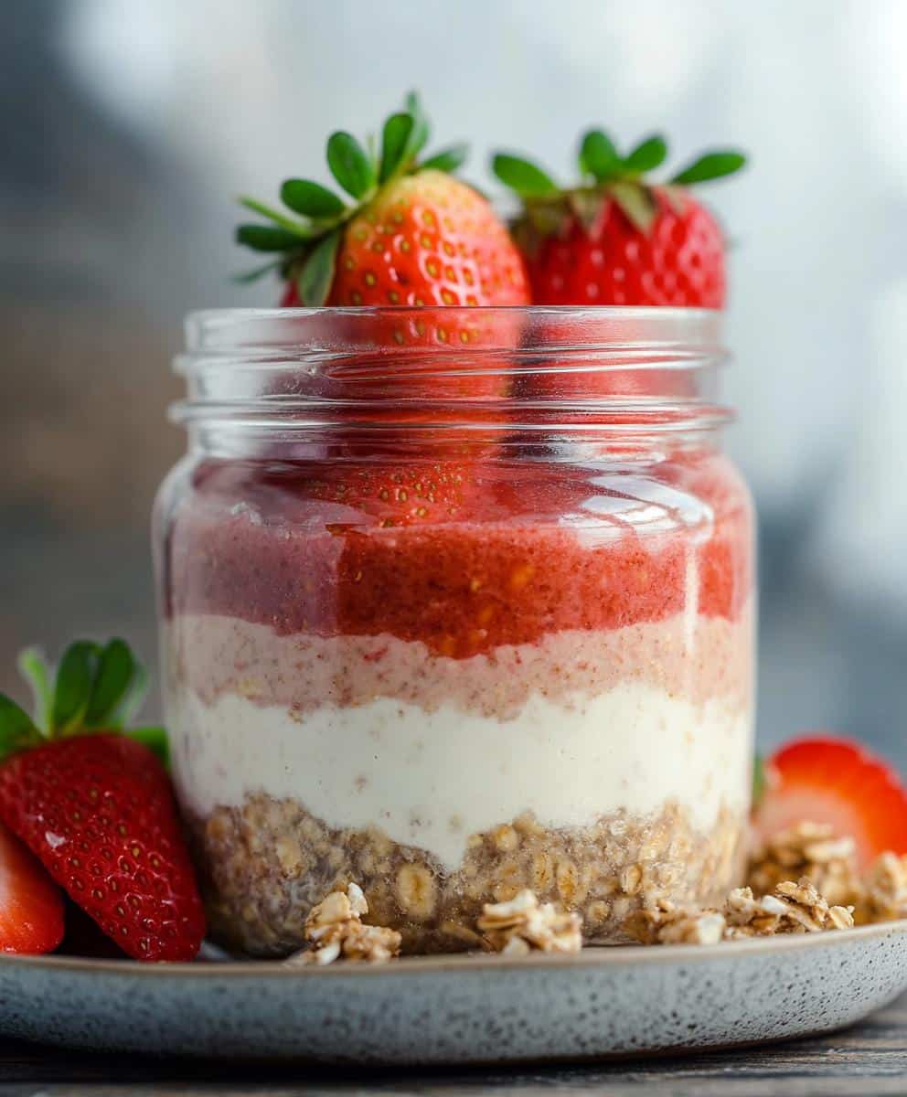 Nutritious Strawberry Cheesecake Overnight Oats Recipe