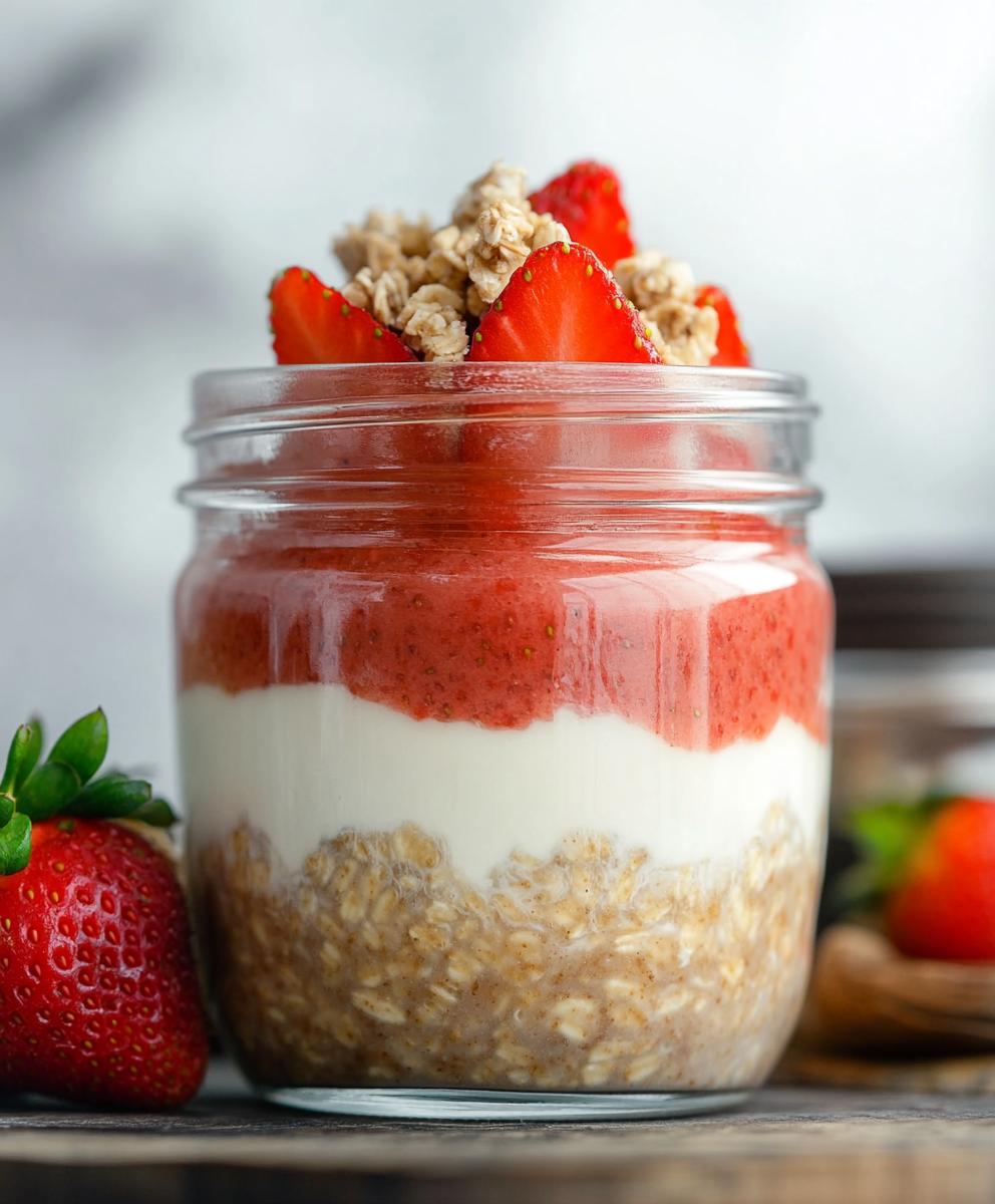 Nutritious Strawberry Cheesecake Overnight Oats Recipe