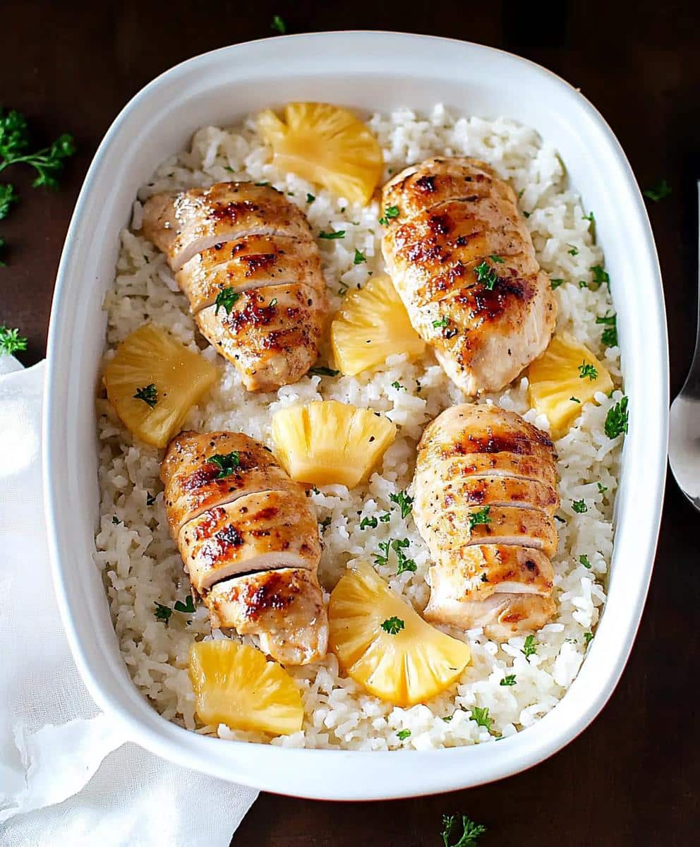 One Pan Pineapple Chicken And Rice Recipe