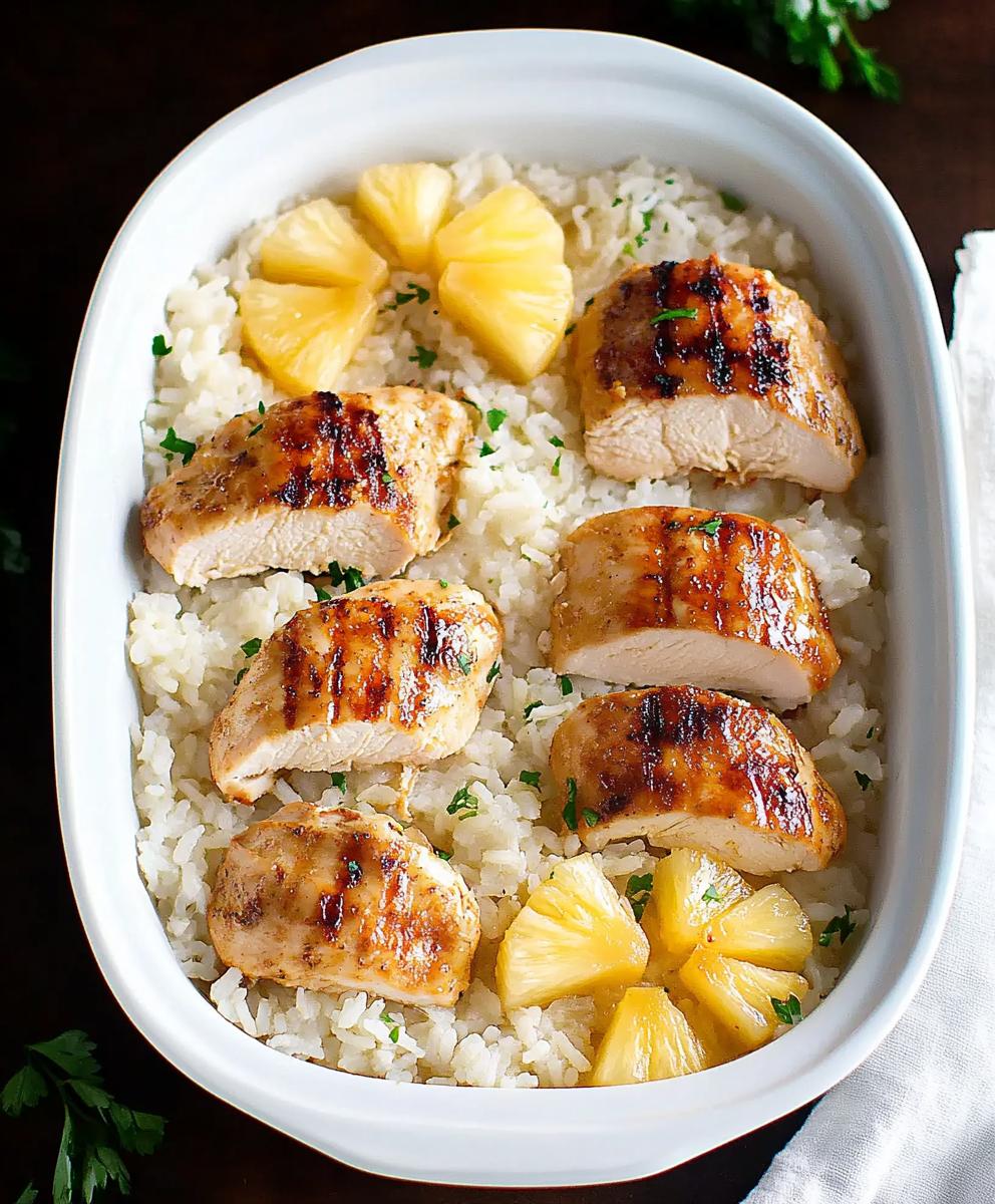 One Pan Pineapple Chicken And Rice Recipe