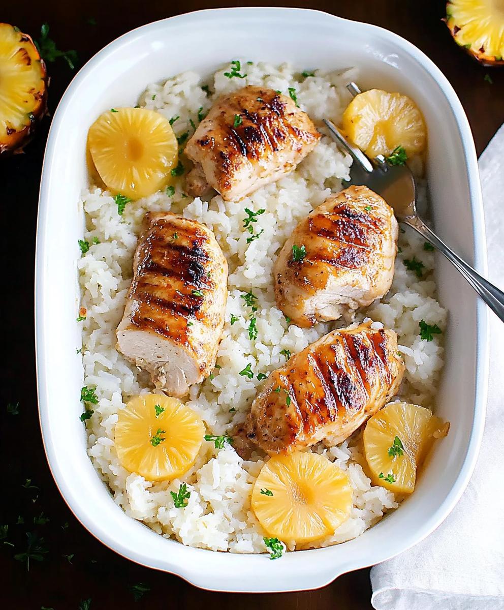 One Pan Pineapple Chicken And Rice Recipe