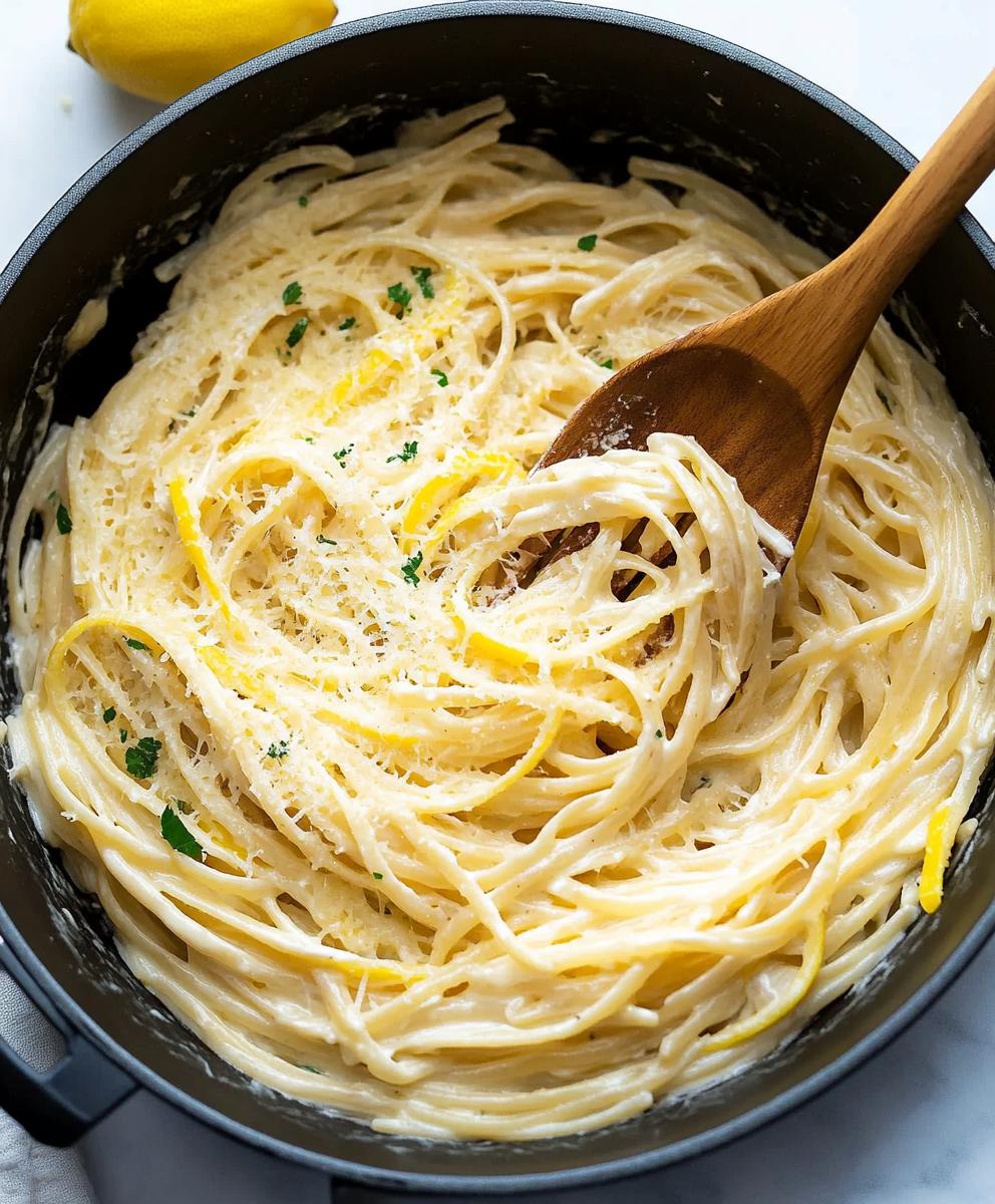One Pot Lemon Garlic Parmesan Pasta Recipe