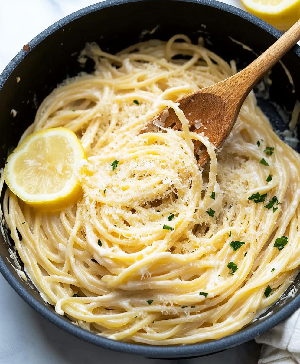 One Pot Lemon Garlic Parmesan Pasta Recipe