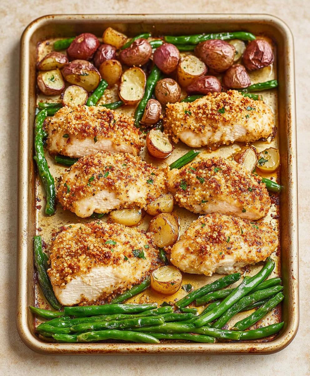 Parmesan Crusted Chicken Sheet Pan Dinner Recipe